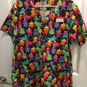 Scrub tops- various patterns mostly mediums